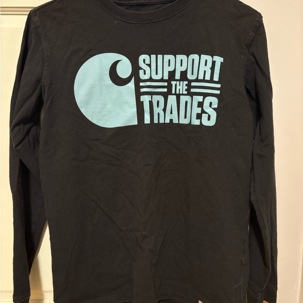 Carhartt Black Shirt with Blue Teal Logo